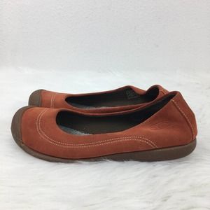 Keen 9 'Sienna' Orange Suede Ballet Flat Rubber